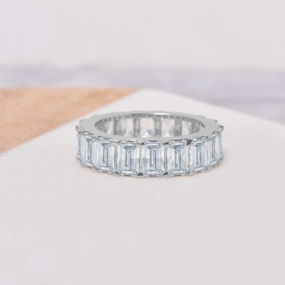 Emerald cut eternity Band